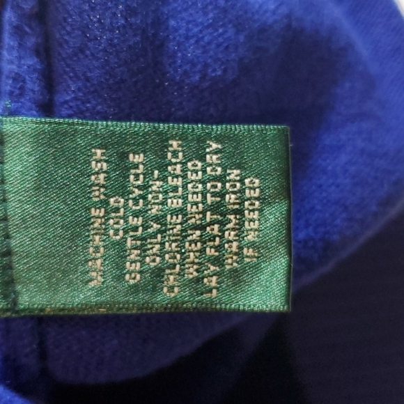 Lauren Ralph Lauren Active 1/2 Zip Cotton Blue Elbow Pads Sweater Sz XL - Picture 7 of 11